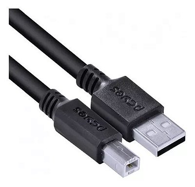 Cabo Para Impressora USB A 2.0 Macho x USB B 2.0 Macho 28AWG 2,0mt PUABM2-2 PCYES