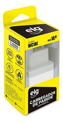 Carregador Celular USB Universal Branco 5V 1A WC1AE ELG