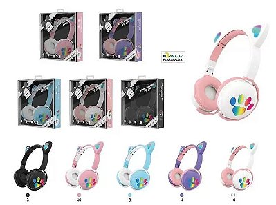 Headphone Gatinho Colors LEF1018 LEHMOX
