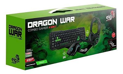 Kit Gamer Teclado Mouse Headset Mousepad Dragon War CGDW41G