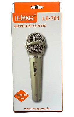 Microfone Com Fio Dinâmico 2,5 Metros - LELONG