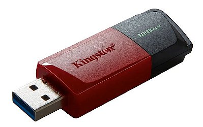 PEN DRIVE KINGSTON DATATRAVELER EXODIA 128GB PRETO/VERMELHO - USB 3.2 - DTXM/128GB