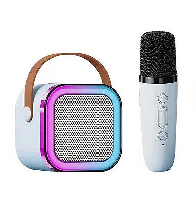 Mini Caixa de Som Karaokê com Microfone