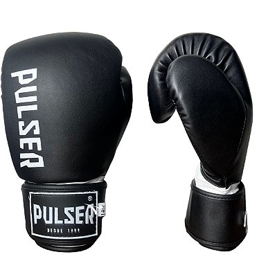 LUVA 16OZ PU - PRETO COM BRANCO MINIMAL ADOMA - PULSER