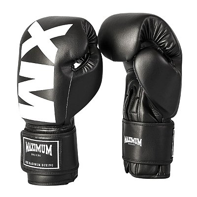 LUVA 10OZ - PRETO COM BRANCO MXM - MAXIMUM