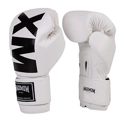 LUVA 10OZ - BRANCO COM PRETO MXM - MAXIMUM