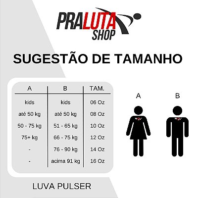 LUVA 10OZ PU - PRETO COM BRANCO MINIMAL ADOMA - PULSER
