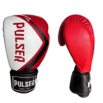 LUVA 12OZ PU - VERMELHO COM BRANCO FULL ADOMA - PULSER