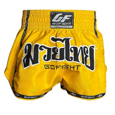 SHORT FIGHT MUAY THAI - FLAG NEON YELLOW - GO FIGHT