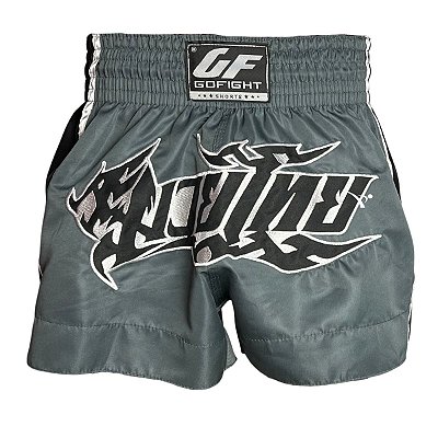 SHORT FIGHT MUAY THAI - BASIC CINZA DRAGÃO - GO FIGHT