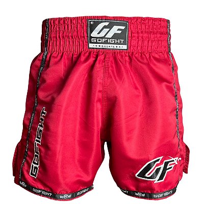 SHORT FIGHT MUAY THAI LONG - BASIC VERMELHO - GO FIGHT