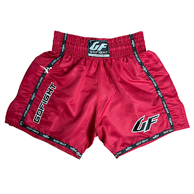 SHORT FIGHT MUAY THAI LONG - BASIC VERMELHO - GO FIGHT