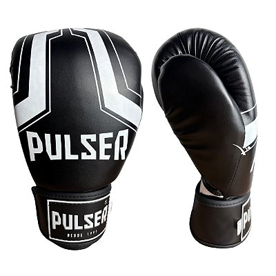 LUVA 10OZ PU - PRETO COM BRANCO IRON PRO - PULSER