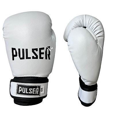 LUVA 8OZ PU - BRANCO COM PRETO MINIMAL - PULSER