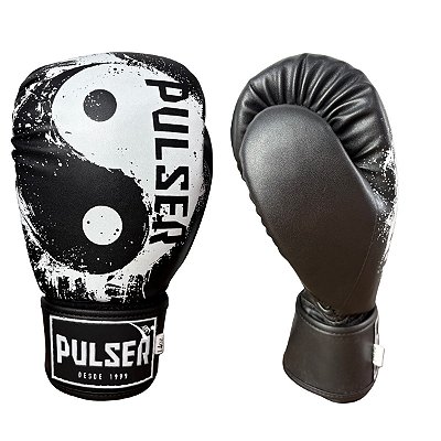 LUVA 12OZ PU - PRETO COM BRANCO YNG YANG ADOMA - PULSER