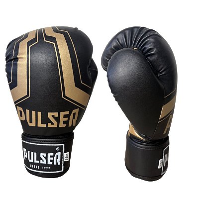 LUVA 12OZ PU - PRETO DOURADO IRON - PULSER