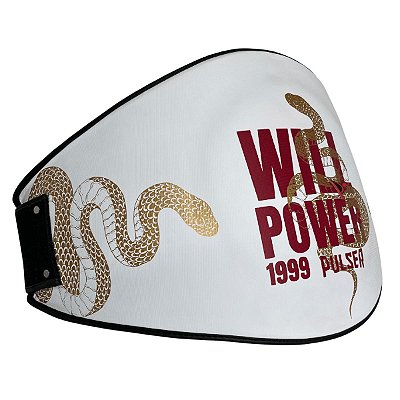 Cinturão para Muay Thai / Boxe Protetor Abdominal - Branco WillPower - Pulser