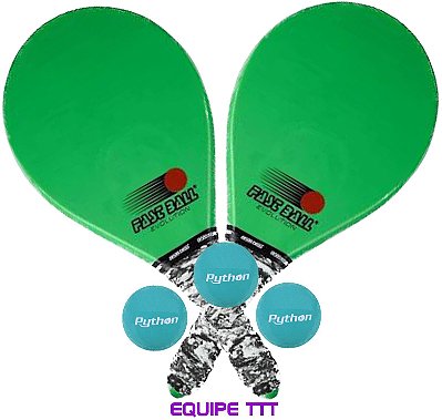 Raquete Fast Ball Evolution Verde + Bola Frescobol Python Verde Original - Kit 02 raquetes + 03 bolas