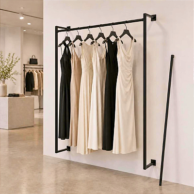 Arara de Parede 150cm 2 Cabideiros Removíveis Paris Fashion