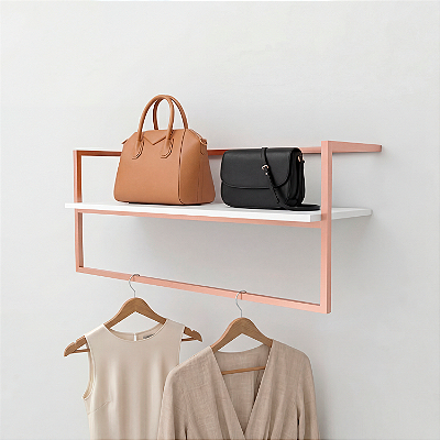 Arara de Parede Cabideiro e Tampo Mdf modelo TY 120 cm