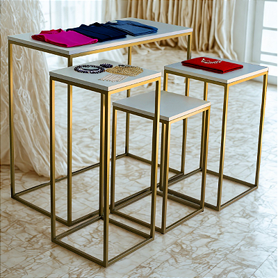 Kit Festa Mesas Expositoras 4 peças | Metalon Premium