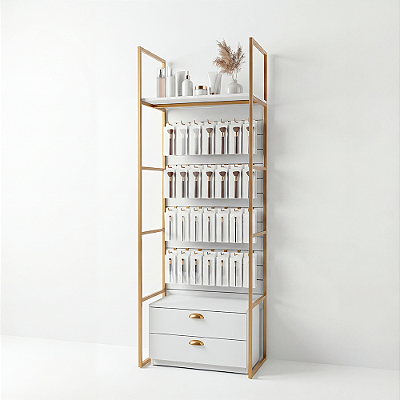 Expositor Londres PSC - Expositor Canaletado com Gaveteiro e Prateleira