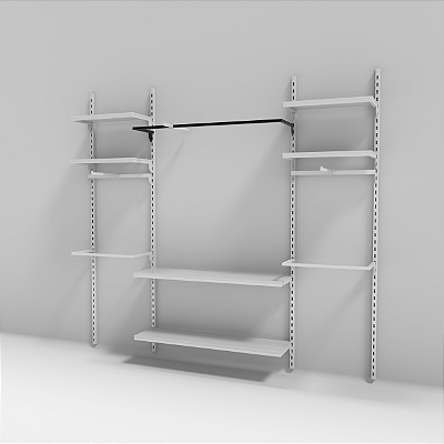 Régua RG Magazine 120x30 - Suporte para Cremalheira de Loja - Para Cabideiros e Prateleiras