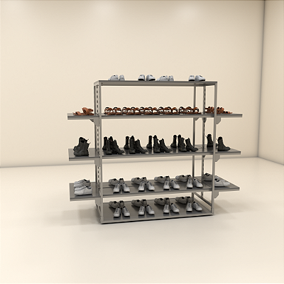 Expositor Centro de Loja Magazine MJ10 - Ilha Modular com Prateleiras