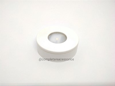 Led Spot para móveis redonda 56mm - Sem fio - Com toque touch - Branca