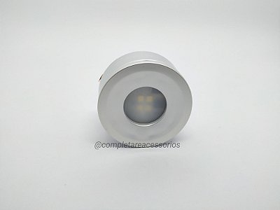 Led Spot para móveis redonda 35mm embutir e sobrepor prata