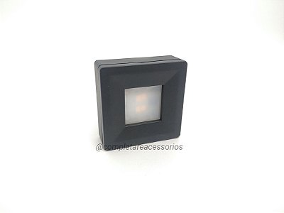 Led Spot para móveis quadrado 35mm embutir e sobrepor preto