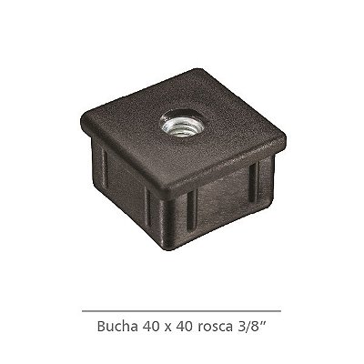 Bucha interna 40x40 mm tubo metalon com rosca 3/8” - 100 peças
