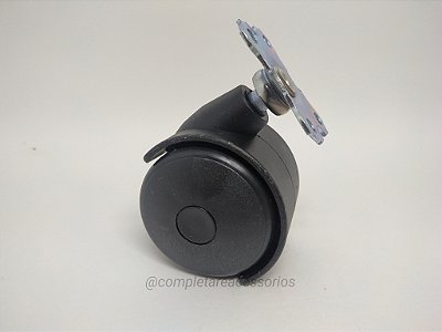Rodízio 50mm com Placa Chata Preto – Kit com 4 Unidades para Móveis Robustos