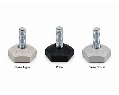 Sapata niveladora plástica 31mm rosca 5/16" x 7/8" - Kit 100 peças