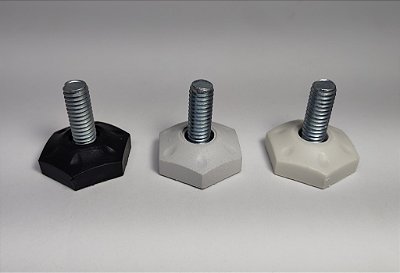 Sapata niveladora plástica 31mm rosca 5/16" x 7/8" - Kit 100 peças