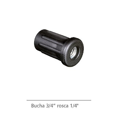 Bucha para tubo 3/4" com rosca 1/4" Cor preto - KIT 12 Unidades