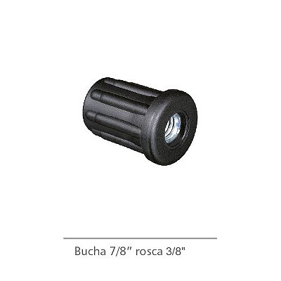 Bucha para tubo 7/8" com rosca 3/8" Cor preto - KIT 12 Unidades