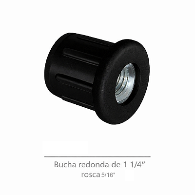 Bucha para tubo 1.1/4" com rosca 5/16" Cor preto - KIT 12 Unidades