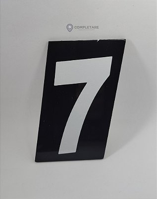Número PRATICO - 7 - Preto com Prata em ACM