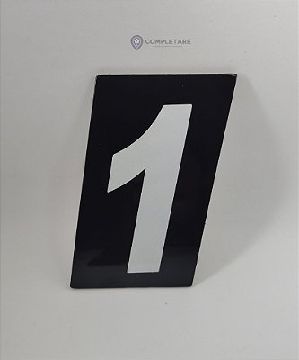 Número PRATICO - 1 - Preto com Prata em ACM