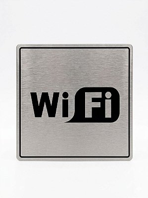 Placa Informativa - ACM Aço Escovado - WI FI