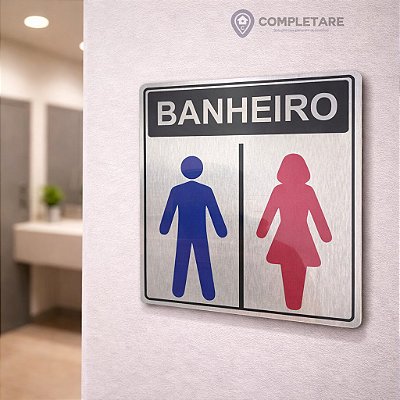 Placa Informativa - ACM Aço Escovado - WC UNISSEX