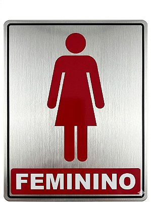 Placa Informativa - ACM Aço Escovado - WC FEMININO