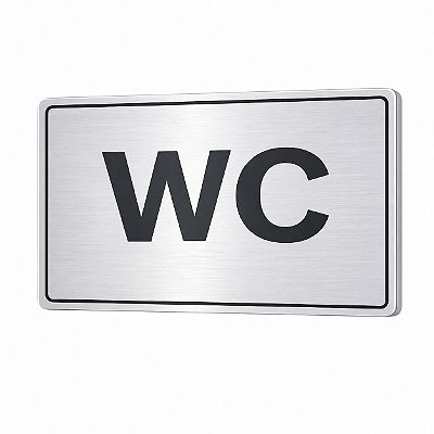 Placa Informativa - ACM Aço Escovado - WC