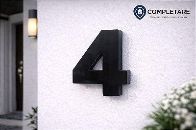 Número Predial 125mm 3D Alto Relevo - PRETO - 4 - Moderno