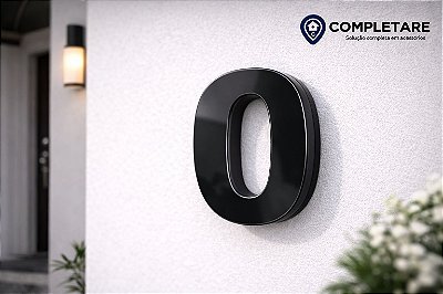 Número Predial 125mm 3D Alto Relevo - PRETO - 0 - Moderno