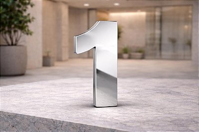 Número Predial 125mm em ACM ESPELHADO - 1 - Destaque Elegante