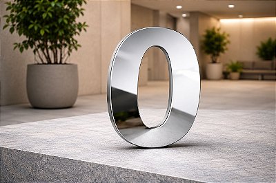 Número Predial 125mm em ACM ESPELHADO - 0 - Destaque Elegante