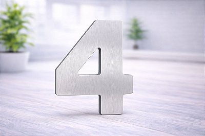 Número Predial 125mm em ACM AÇO ESCOVADO - 4 - Estilo e Resistência