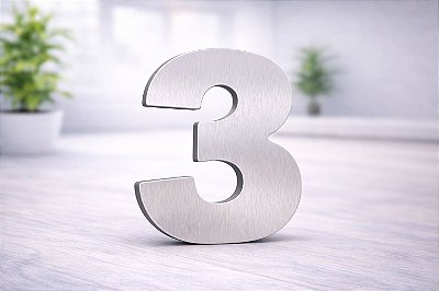 Número Predial 125mm em ACM AÇO ESCOVADO - 3 - Estilo e Resistência